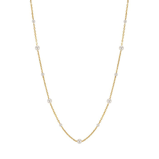 Freshwater Pearl Station Chain Necklace