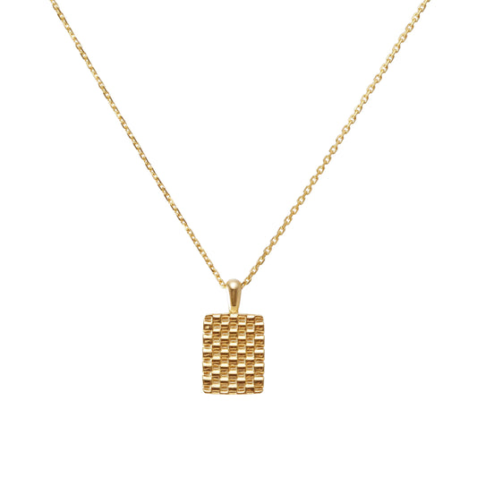 Textured Square Rectangle Necklace