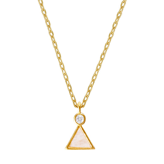 Triangle Opal CZ Stone Necklace